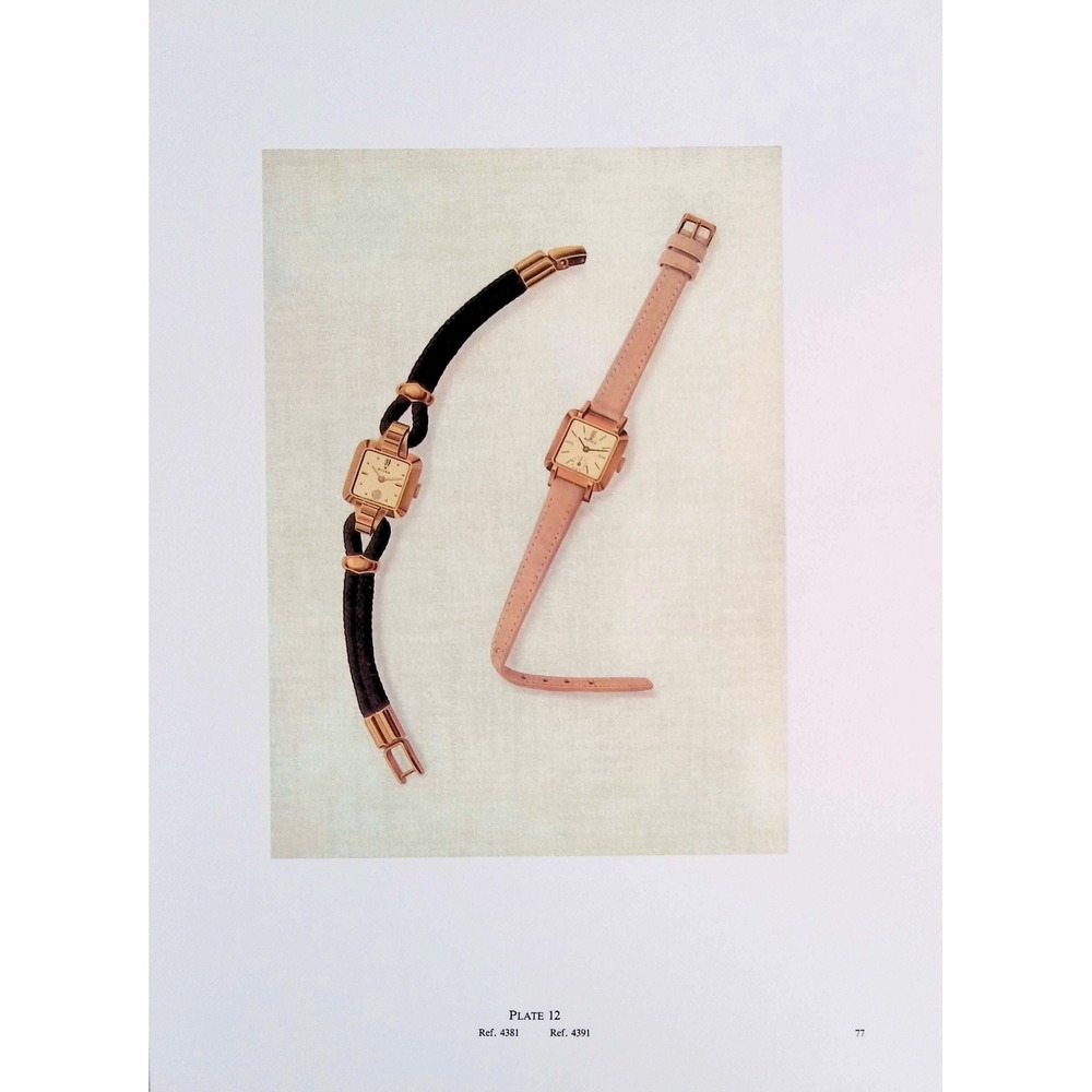 1989 Rolex Ladies Leather Strap Watches Vtg Book Plate Wristwatch Wall Art Decor